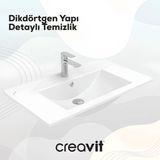 Creavit Su Etajer Uyumlu Beyaz Lavabo 80X45 Cm Su080