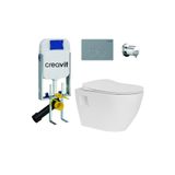 Creavit Terra Asma Klozet + Termoplast Kapak + Gri Kumanda Paneli + Gömme Rezervuar + Ara Kesme Valfi Set