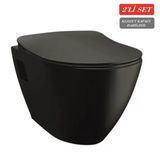 Creavit Terra Asma Klozet (Tp325.sm) Mat Siyah + Duck Yavaş Kapanan Kapak Mat Siyah 2'Li Set