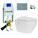 Creavit Terra Kanallı Beyaz Asma Klozet Tp325, Creavit Terra Gömme Rezervuar Seti