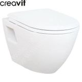 Creavit TP325 Terra Asma Klozet + Beyaz Yeni Silim Yavaş Kapanır Kapak Seti