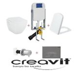 Creavit TP326+KC1603.03 Tetra Beyaz Kanallı Asma Klozet Seti