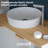 Creavit Ultra Yuvarlak Beyaz Deliksiz Lavabo 40 Cm UL140