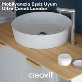 Creavit Ultra Yuvarlak Beyaz Deliksiz Lavabo 45 Cm UL145