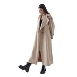 Creed Trençkot, Kadın, Camel Renk, 36-42 Beden,%70 Pamuk%30 Polyester, 127 cm Uzunluk, Oversize Kalıp, Astarlı (5, camel, 38)