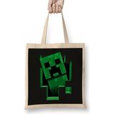Creeper Creeping Minecraft Creeper Bez Çanta Uzun Saplı - Açık Bej - 40 X 40