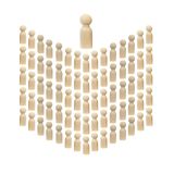 Cregugua 75 Parça Ahşap Mandallı Bebekler Bitmemiş Ahşap İnsanlar El İşi Boş Aile Figürleri 1,7 x 1,9 cm