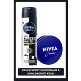 Creme 30ml ve MEN Erkek Sprey Deodorant Black&White Invisible Original 150ml, 72Saat Anti-perspirant