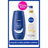 Creme Care Nemlendirici Duş Jeli 250ml ve Q10 Sıkılaştırıcı Vücut Bakım Losyonu 400ml, C Vitamini