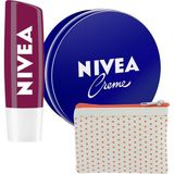 Creme Nemlendirici 30ML ve Böğürtlen Dudak Bakım Kremi 4.8gr, Hafif Bordo Işıltı, Pürüzsüz - Çok Renkli