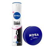 Creme Nemlendirici 30ml ve Kadın Sprey Deodorant Black&White Invisible Clear 150ml, Anti-perspirant