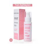 CREME PURE Leke Karşıtı Ton Eşitleyen Spf 50+ Pembe Renkli Güneş Kremi Glutatyon, Hyaluronik Asit Etkili 50 ml