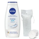 Creme Soft Banyo Duş Jeli 750ml, C ve E Vitamini, Badem Yağı, Nemlendirici, Pamuk Hediyeli
