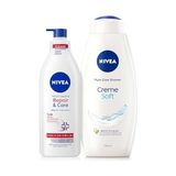 Creme Soft Banyo ve Duş Jeli 750 ml ve Repair&care Yoğun Nemlendirici Vücut Losyonu 400 Ml, Kuru Cilt