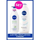 Creme Soft Kremsi Dokunuş Duş Jeli 750ml ve Aloe Vera Derinlemesine Nemlendirici Vücut Losyonu 400ml