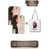 Creme Supreme 6-16 Küllü Soğuk Açık Kahve Saç Boyası 2'li Set + Bez Çanta Hediyeli