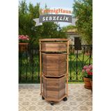 Cremighaus Ahşap Sebzelik Geleneksel Tasarım Altıgen 2 X 7 Lt + 3 Lt Kapasiteli Kemençe Desenli