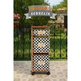 Cremighaus Ahşap Sebzelik Geleneksel Tasarım Kare 2 X 7 Lt + 3 Lt Kapasiteli Dama Desenli