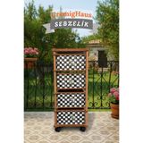 Cremighaus Ahşap Sebzelik Geleneksel Tasarım Kare 4 X 5 Lt Kapasiteli Dama Desenli