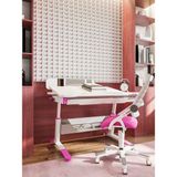Creo Mobili Akıllı Öğrenci Masası, Fonksiyonel Çalışma Masası + Sandalye - Beyaz/Fuşya - Sirius Advanced - 120 x 75 x 75 cm