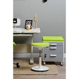 Creo Mobili Çekmeceli Kilitli Tekerlekli Vega Keson, Oturulabilir Ofis Ve Ev Komodini, Ekru/Yeşil