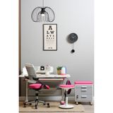 Creo Mobili Çekmeceli Premium Çalışma Masası + Sandalye + Keson + Tabure - Ekru/Fuşya - Vega Premium - 130X70