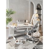 Creo Mobili Ergonomik Çalışma Masası Çekmeceli ve Yükseklik Ayarlı Masa + Sandalye - Beyaz/Gri - Vega Advanced - 130 x 70 x 75 cm