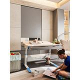 Creo Mobili Ergonomik Genç Çalışma Masası Yükseklik Ayarlı - Ekru/Mavi - 120x75 Cm, Sirius Standart