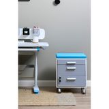Creo Mobili Erkek Çocuklar İçin Oturulabilir Keson, Çekmeceli - Taşıma kap. 100kg, Beyaz/Mavi - Vega