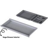 Creo Mobili Fonksiyonel Çekmece Aksesuarı Şık Ve Dayanıklı Organizer - Vega Masalar için Uygun - 97 cm - Gri
