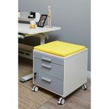 Creo Mobili Freelance Çalışma Alanı İçin Keson, Çekmeceli, Tekerlekli - Taşıma kap. 100kg, Ekru/Sarı - Vega
