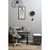 Creo Mobili Geniş Çalışma Yüzeyli Ofis Masası + Sandalye + Keson - Antrasit/Gri - Sirius Delüx - 120 x 75 x 75 cm