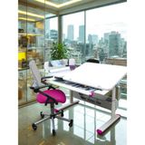 Creo Mobili Geniş Çekmeceli Üniversiteli Çalışma Masası + Sandalye - Ekru/Fuşya - Vega Advanced - 130x70