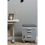 Creo Mobili Home Ofis İçin Tekerlekli Kilitli Keson - Taşıma kap. 100kg, Beyaz/Antrasit - Vega - Beyaz - Antrasit