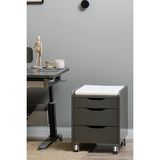 Creo Mobili Home Ofis Tekerlekli Keson, Oturum Minderli - Taşıma kap. 100kg, Antrasit/Beyaz - Sirius - Antrasit - Beyaz