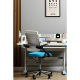 Creo Mobili Liseli Çalışma Sandalyesi, Ergonomik Sırt Ayarlı Sandalye - Taşıma kap. 120kg, Beyaz/Mavi - Vega - Beyaz - Mavi