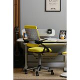 Creo Mobili Modern Ofis Sandalyesi, Esnek Gövdeli ve Yükseklik Ayarlı - Taşıma kap. 120kg, Sarı/Sarı - Vega Plus