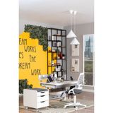 Creo Mobili Montessori Uyumlu Ergonomik Çalışma Masası + Sandalye + Keson - Beyaz/Gri - Sirius Delüx - 120 x 75 x 75 cm