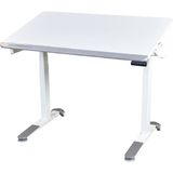 Creo Mobili Omni Simple Elektrikli Çalışma Masası, Yükseklik ve Eğim Ayarlı Ofis Masası, Bilgisayar ve Oyuncu Masası - 120 x 70 - Beyaz - Gri