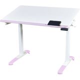 Creo Mobili Omni Simple Elektrikli Çalışma Masası, Yükseklik ve Eğim Ayarlı Ofis Masası, Bilgisayar ve Oyuncu Masası - 120 x 70 - Beyaz - Pembe