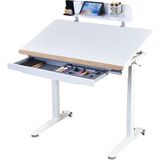 Creo Mobili Omni Standart Elektrikli Çalışma Masası, Eğim ve Yükseklik Ayarlı Ofis Masası, Modern Oyuncu ve Bilgisayar Masası - 120x70 - Beyaz - Meşe