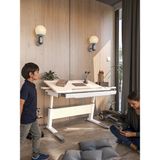 Creo Mobili Sirius Basic Kompakt Öğrenci Masası Unisex Çekmeceli Yükseklik Ayarlı Çalışma Masası - 120x75 Cm, Ekru/Gri