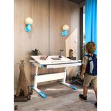 Creo Mobili Sirius Basic Renkli Ders Çalışma Masası Erkek Çocuk İçin Çekmeceli Masa, Ders Çalışma Masası - 120x75 Cm, Ekru/Mavi
