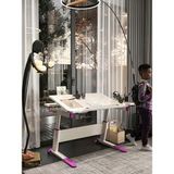 Creo Mobili Sirius Simple Çocuk Odası Masası Yükseklik ve Eğim Ayarlı Çalışma Masası - Ekru/Fuşya - 120x75 Cm