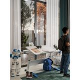 Creo Mobili Sirius Simple Erkek Çocuk Çalışma Masası Yükseklik Ayarlı Eğimli Ders Çalışma Masası - 120x75 Cm, Beyaz/Mavi - 120 x 75 x 75 cm