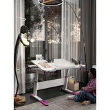 Creo Mobili Sirius Simple Kız Çocuk Çalışma Masası, Eğimli Yükselebilir Çalışma Masası - 120x75 Cm, Beyaz/Fuşya - 120 x 75 x 75 cm