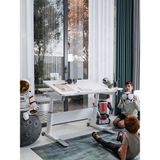 Creo Mobili Sirius Simple Okul Çalışma Masası, Yüksekliği Ayarlanabilir Montessori Uyumlu Çocuk Masası - 120x75 Cm, Beyaz/Gri - 120 x 75 x 75 cm