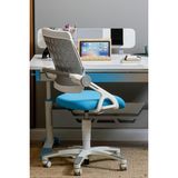 Creo Mobili Üniversiteli Çalışma Sandalyesi, Modern Kolsuz Sandalye - Taşıma kap. 120kg, Beyaz/Mavi - Sirius - Beyaz - Mavi
