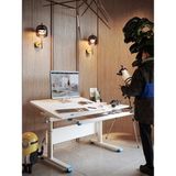 Creo Mobili Vega Basic Ergonomik Öğrenci Çalışma Masası Çekmeceli ve Yükseklik Ayarlı Erkek Çocuk Masası - 130x70 Cm, Beyaz/Mavi - 130 x 70 x 75 cm