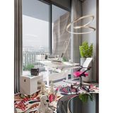 Creo Mobili Vega Delüx Plus Yükseklik Ayarlı Çalışma Masası, Ofis Çalışma Sandalyesi, Keson - Beyaz - Fuşya - 130x70